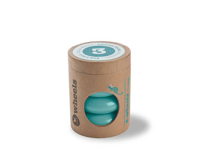 aqua wheels in cardboard tube
