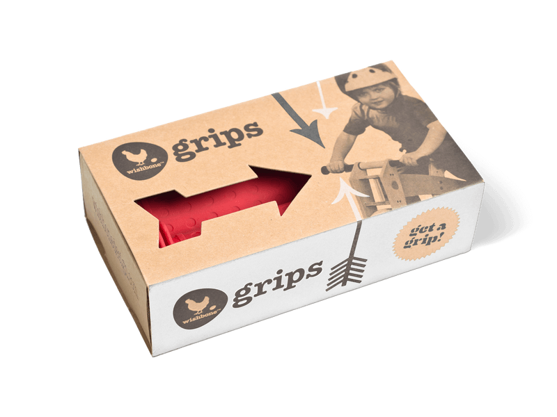 Red grips in cardboard packaging