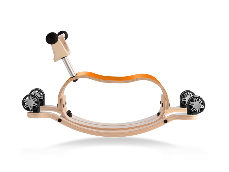 wooden orange rocking toy